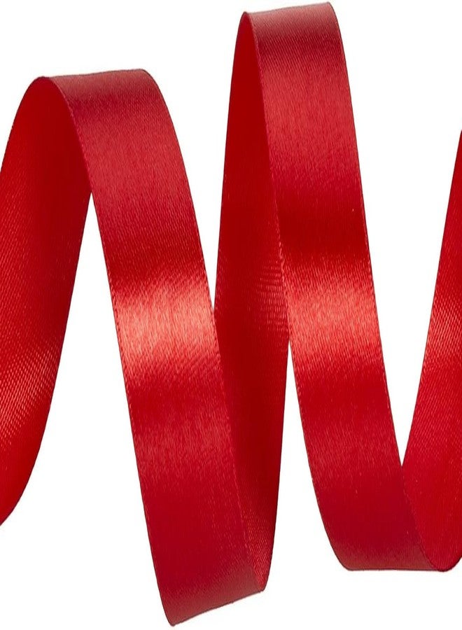Delite Ribbons لفة شريط ساتان متعدد الأغراض مزدوج الجوانب بطول 18 متراً لتزيين الحفلات وبطاقات الدعوة وتغليف الهدايا والأعمال الحرفية والمشاريع (أحمر، 0.5 بوصة) - Image 2